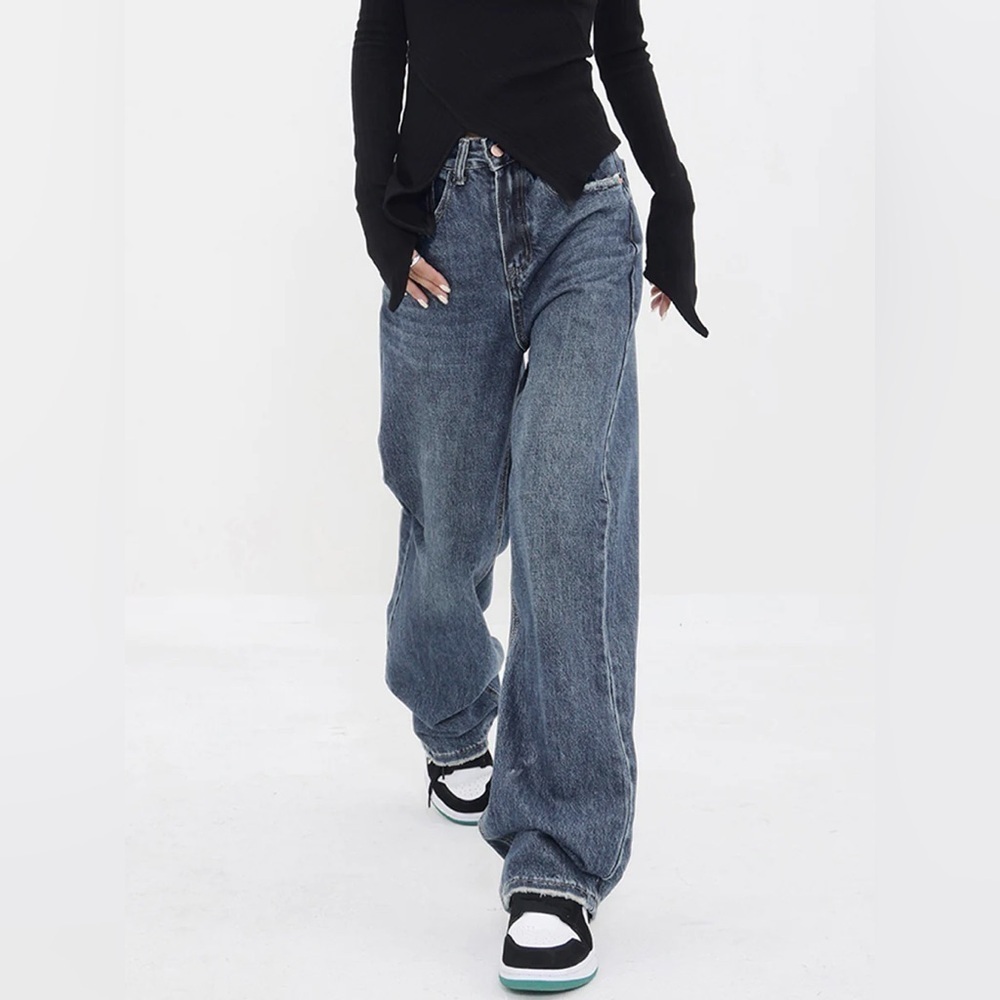 NWT Commense Patchwork Pockets Denim Wide Leg Boyfriend Jeans, Small (4)